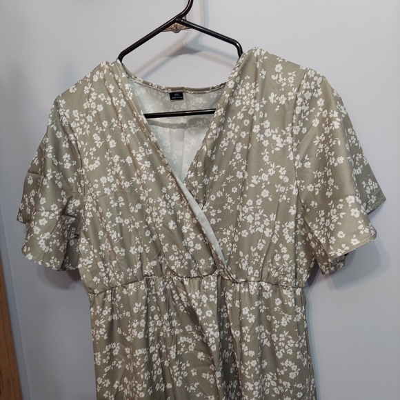 Bloom Flutter Sleeve Ditsy Floral Pocket Split Maxi Dress Size - Picture 7 of 12